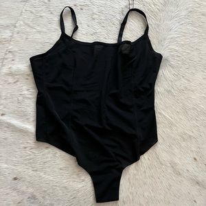 SHEER SCULPT THONG BODYSUIT Black  2X